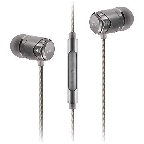 SoundMAGIC E11C Sound Isolating In-Ear Headphones Earphones with Microphone and Remote (Gunmetal) + Extra 10 Pieces Quality Eartips