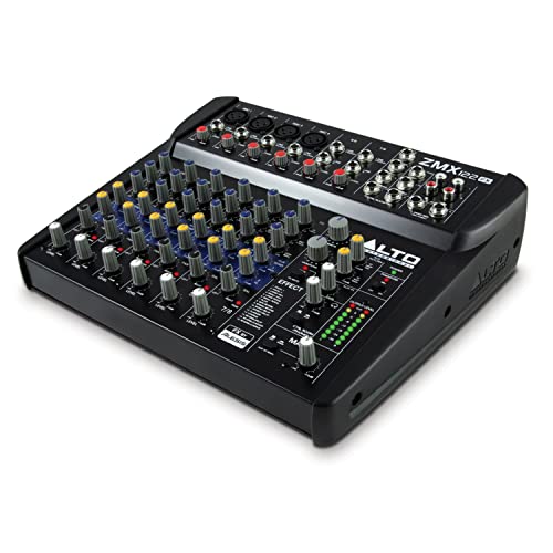 Alto Professional ZMX122FX | 8 Channel Compact Audio Mixing Desk with Built-In Effects, Four XLR Microphone Inputs and Two Stereo Inputs