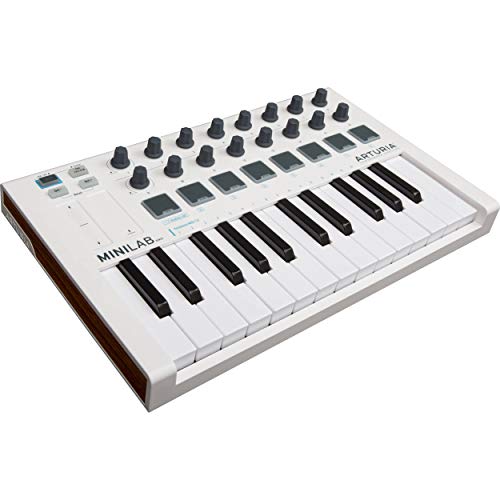 Arturia - MiniLab MkII - Portable MIDI Controller for Music Production, with All-in-One Software Package - 25 Keys, 8 Multi-Color Pads