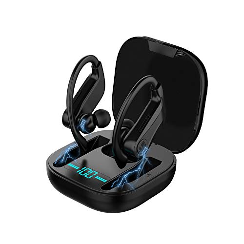 JIECAN True Wireless Earbuds with 2 Mic, CVC 8.0 Noise Reduction, IPX8 Waterproof, Bluetooth 5.1 Earphones in-Ear, Touch Control Stereo Bass Sports Headphones, for Work, Home Office (Black-q62)