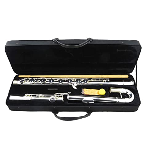 KERREY Flutes Instrument Bass Flute 16-Hole Closed-Hole Silver-Plated Bass Flute C-Tuned Bass Flute Professional Flute