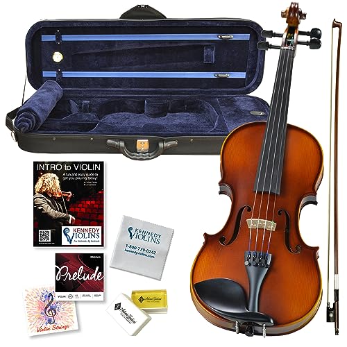 Ricard Bunnel G2 Violin Outfit 4/4 Size - Carrying Case and Accessories Included - Solid Maple Wood and Ebony Fittings By Kennedy Violins