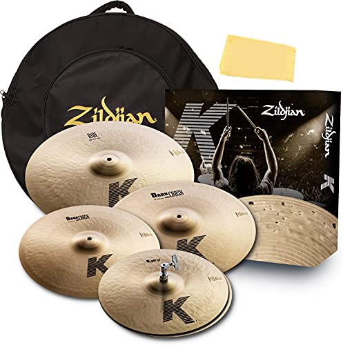 Zildjian K0800 K Cymbal Set Bundle with Gig Bag and Austin Bazaar Polishing Cloth