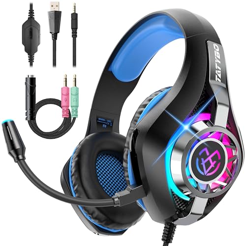 Gaming Headset for PC, Ps5, Switch, Mobile, Gaming Headphones for Nintendo with Noise Canceling Mic, Deep Bass Stereo Sound