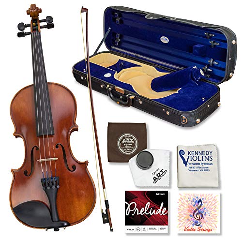 Louis Carpini G2 Violin Outfit 4/4 Full Size - Carrying Case and Accessories Included - Solid Maple Wood and Ebony Fittings By Kennedy Violins