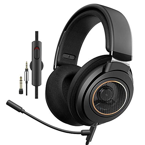 Philips Over The Ear studio headphones for recording open back gaming headset with Microphone Studio Monitor Headphones for PC DJ Music Piano Guitar with Detachable Mic and Audio Jack SHP9600MB